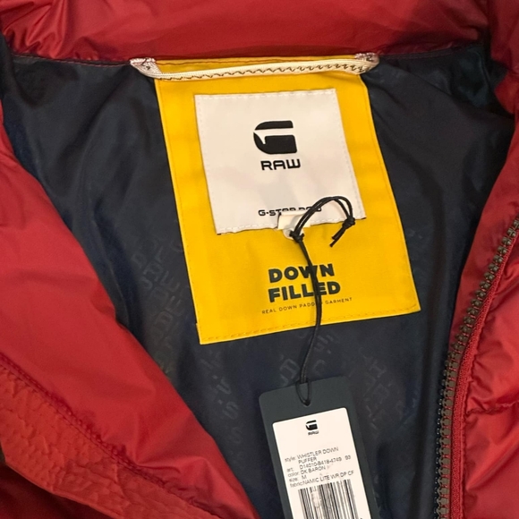 G-Star Raw Red Puffer Down Jacket - Picture 6 of 9